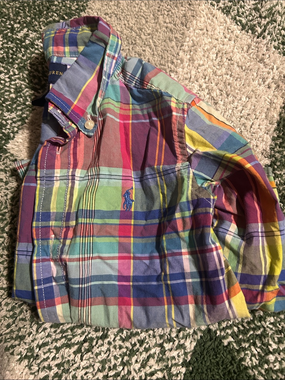 Ralph Lauren Multicolor Plaid Button-Down Shirt with Blue Pony